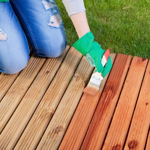 How To Stain A Cedar Wood Deck Perfectly - xoxo Rebecca
