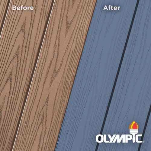 Zoom up of lighter brown wooden panels and dark blue wooden panels