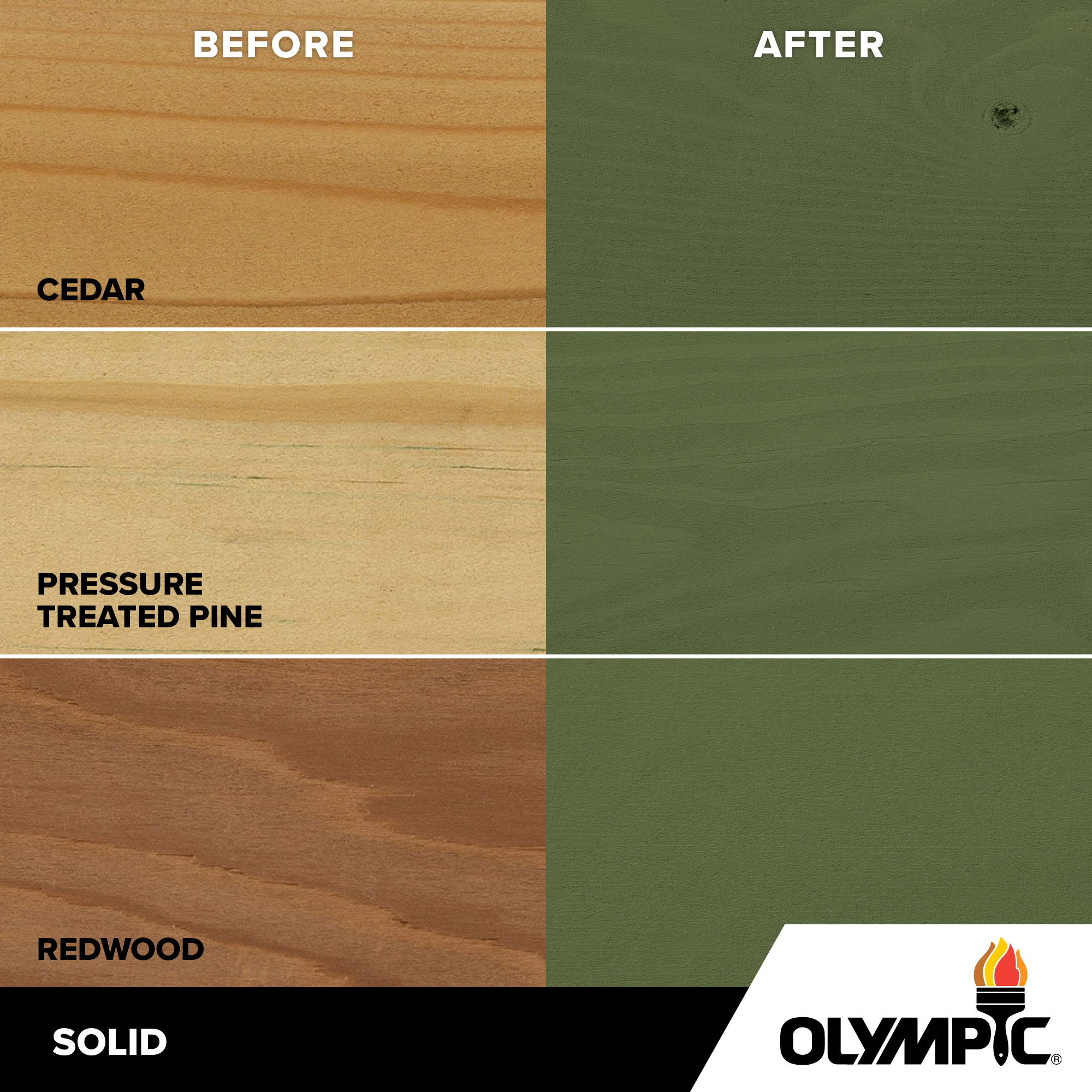 Exterior Wood Stain Colors - Woodland Green - Wood Stain Colors From Olympic.com