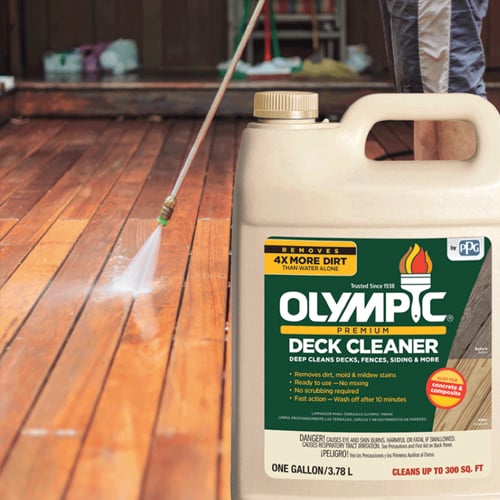 Olympic 1 gal. Mystic Black Exterior Solid Wood Protector Stain Plus Sealant in One