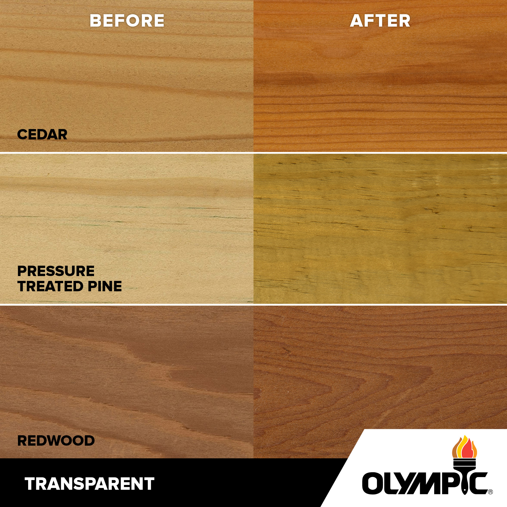 Exterior Wood Stain Colors - Clear - Wood Stain Colors From Olympic.com