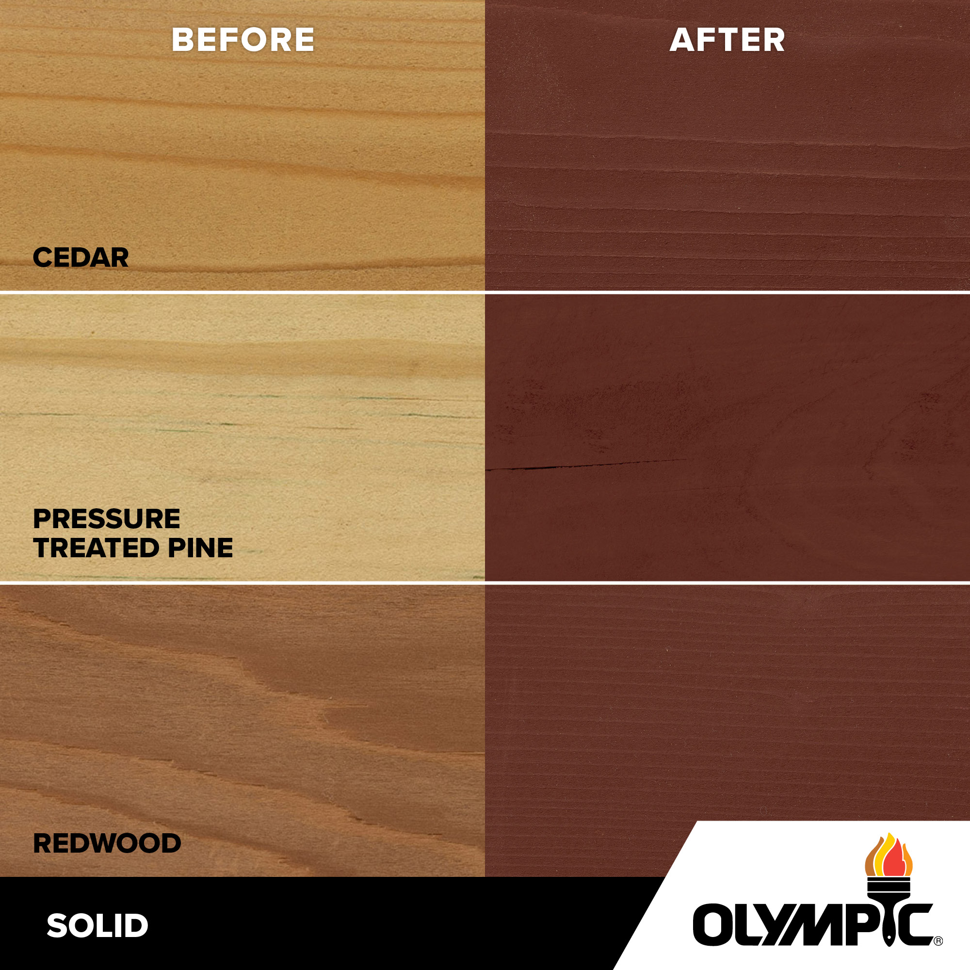 Exterior Wood Stain Colors - Deep Redwood - Wood Stain Colors From Olympic.com